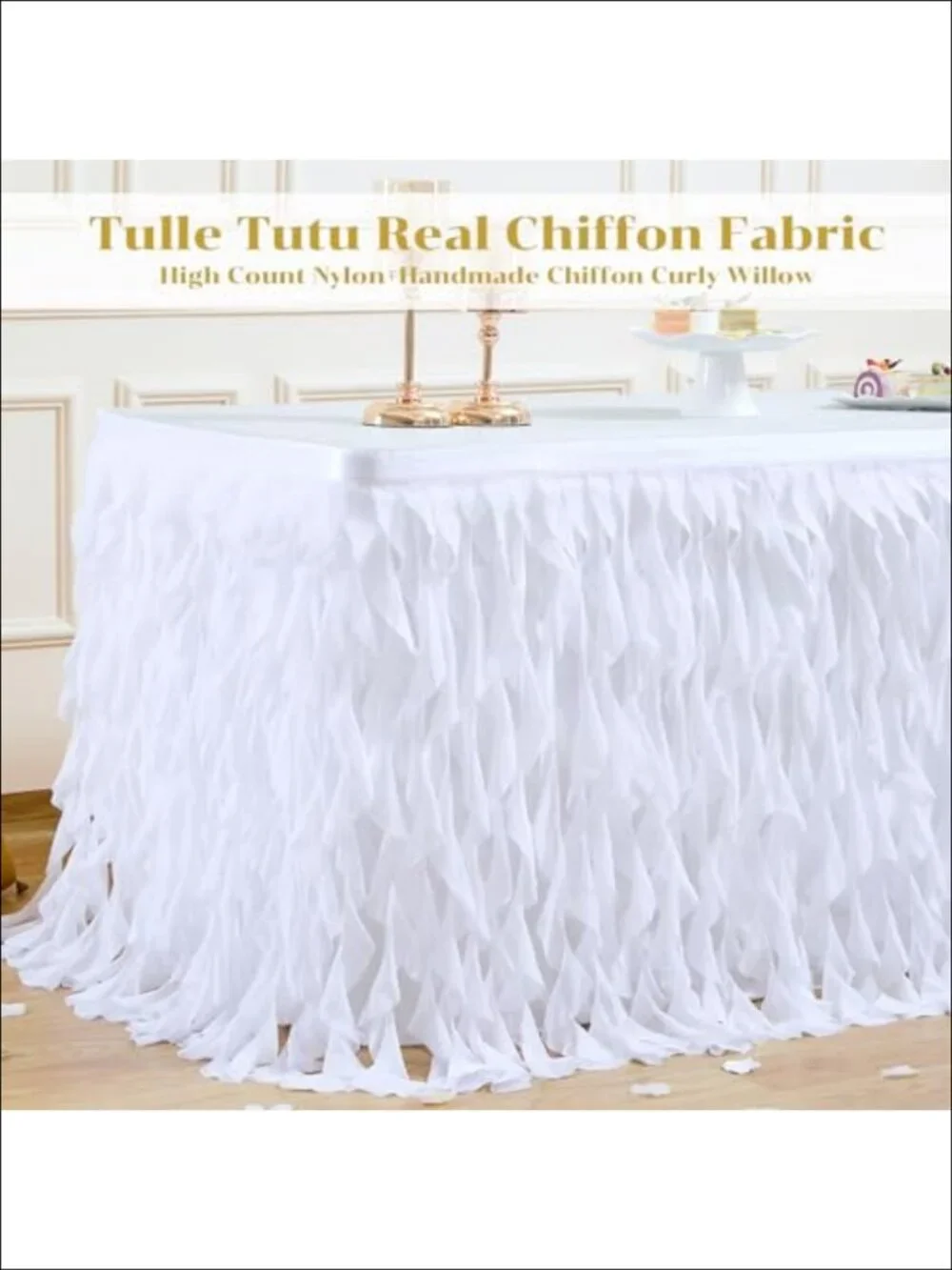 Tulle Curly Willow Table Skirt 6ft Ruffle Tutu Table Cloth Wedding Baby Shower